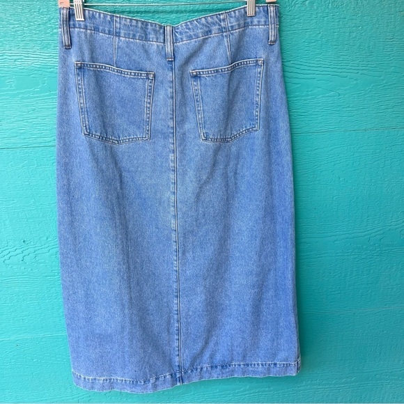 J.CREW CLASSIC DENIM MAXI SKIRT WITH POCKETS SIZE 14 or 32 NWT - Picture 4 of 7